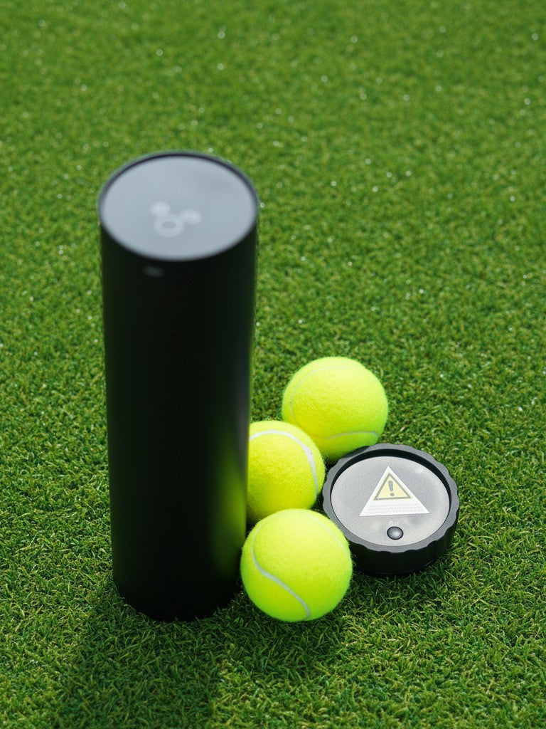 Presurizador automático de pelotas visto de cerca