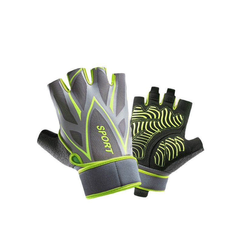 Par de guantes de entrenamiento de medio dedo, palma antideslizante y dorso transpirable